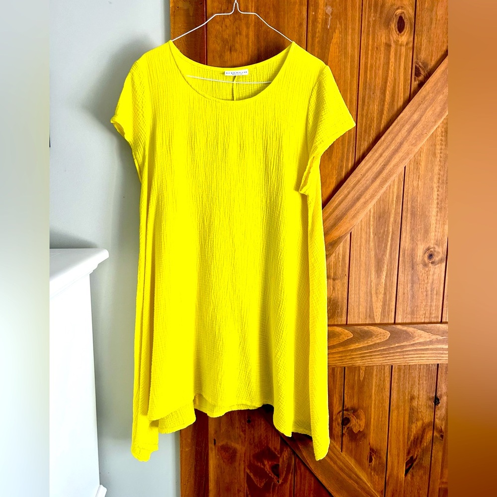 Bryn Walker Yellow Asymmetrical Tunic Dress